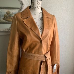 Vintage 90’s boho Leather Coat